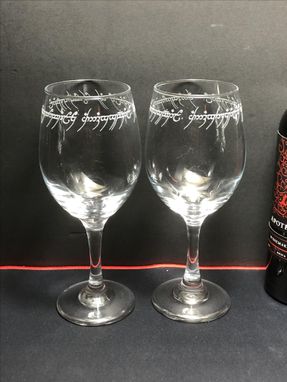 Custom Made Elvish Glasses | Rings Themed Wedding | Wedding White Wine Glasses | White Wine Glasses