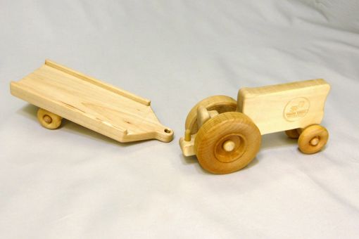 Custom Made Wooden Toy Tractor And Trailer