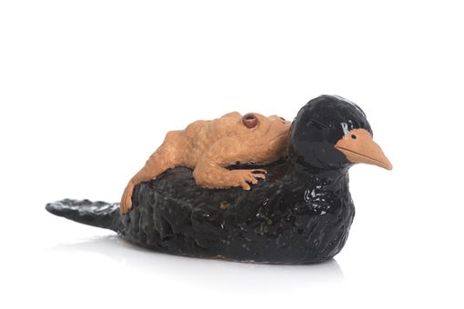 Custom Made Ceramic Frog On Raven