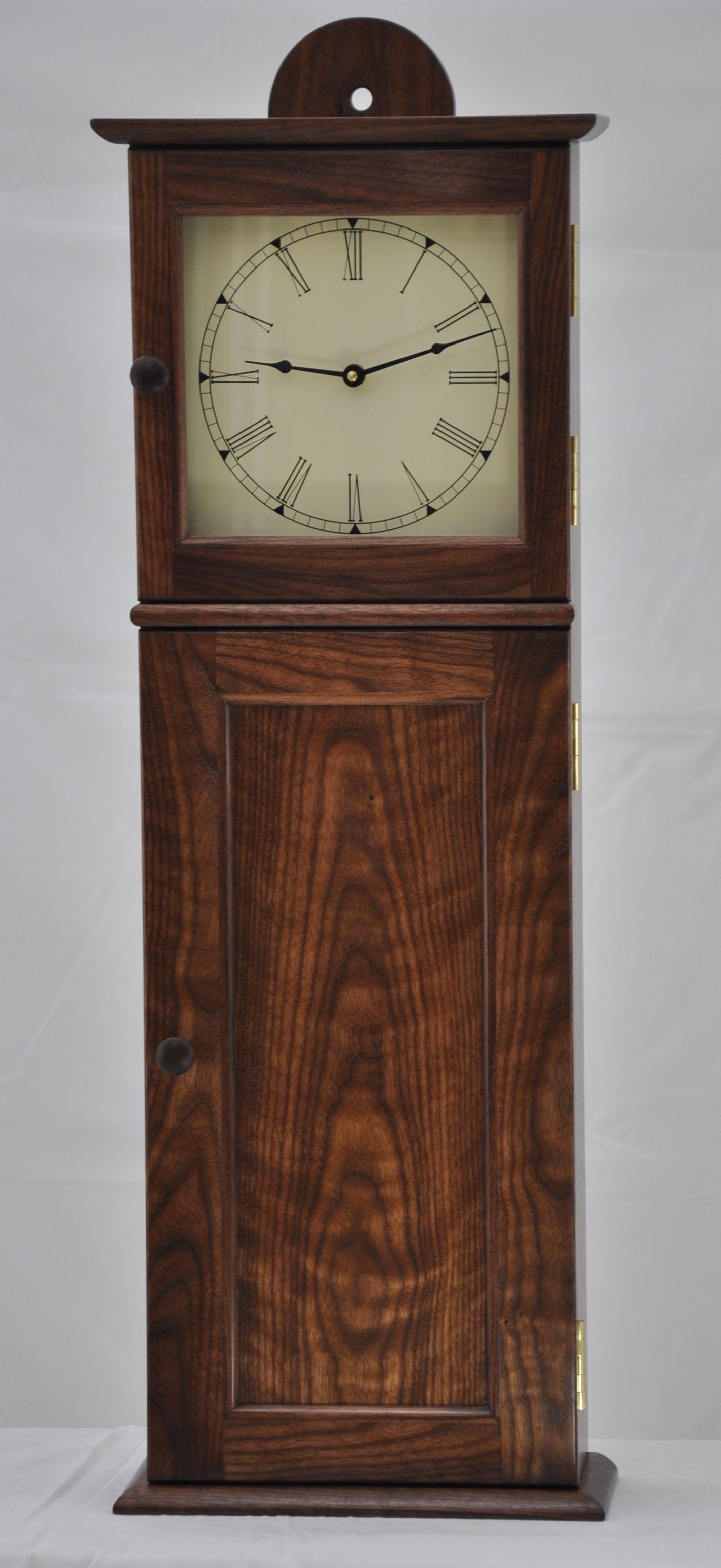 Hand Crafted Shaker Wall Clock In Figured Walnut by Winding River