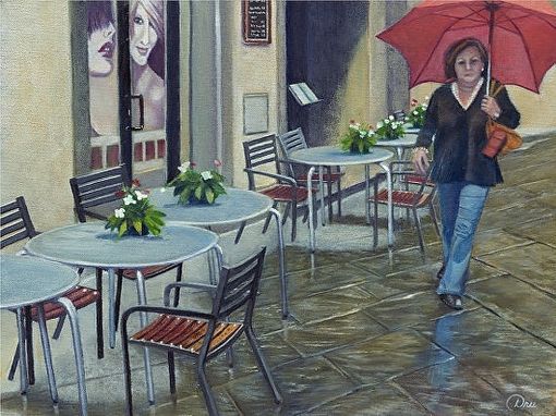 Custom Made Cortona Rain (Tuscany, Italy) Oil Painting - Limited Edition Paper Print