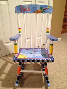 Custom Made Custom Hand Painted Child's Rocking Chair Youth Chair Personalized