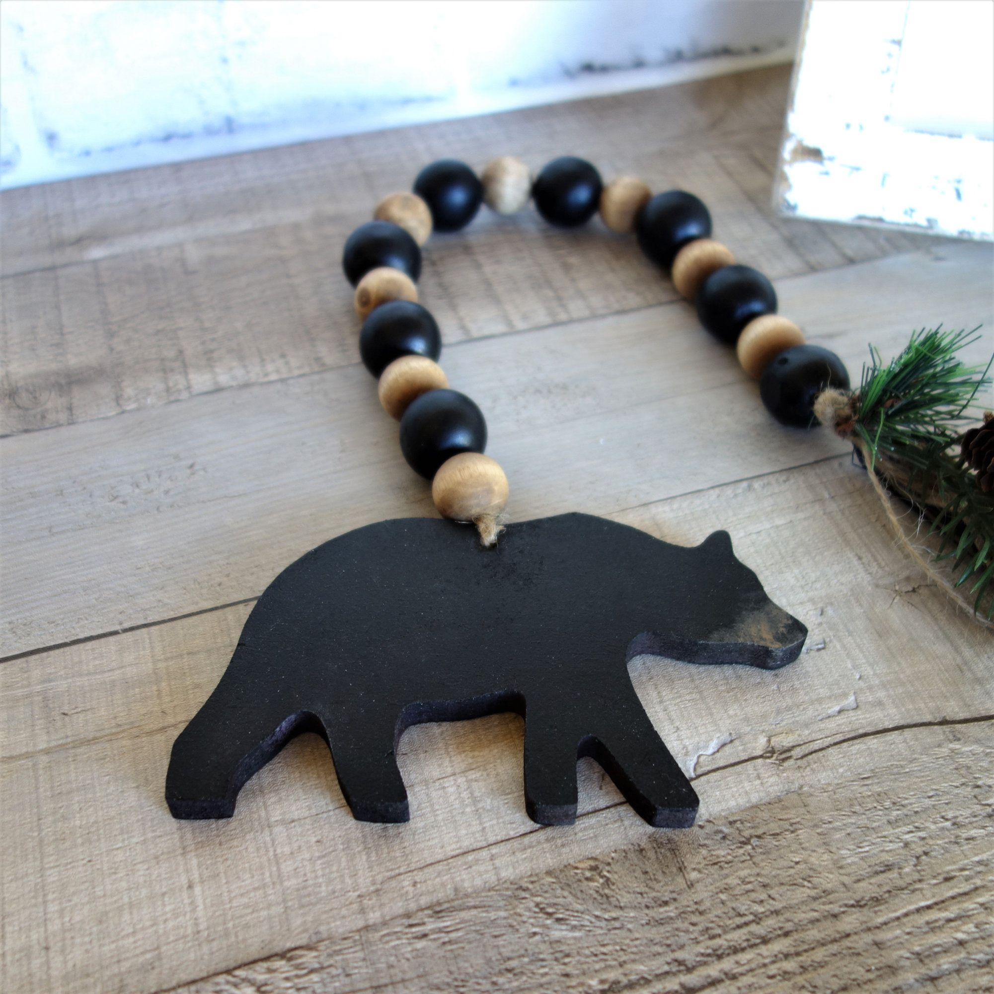 Buy Custom Made Black Bear Decor Bead Garland Cabin Decor Woodland