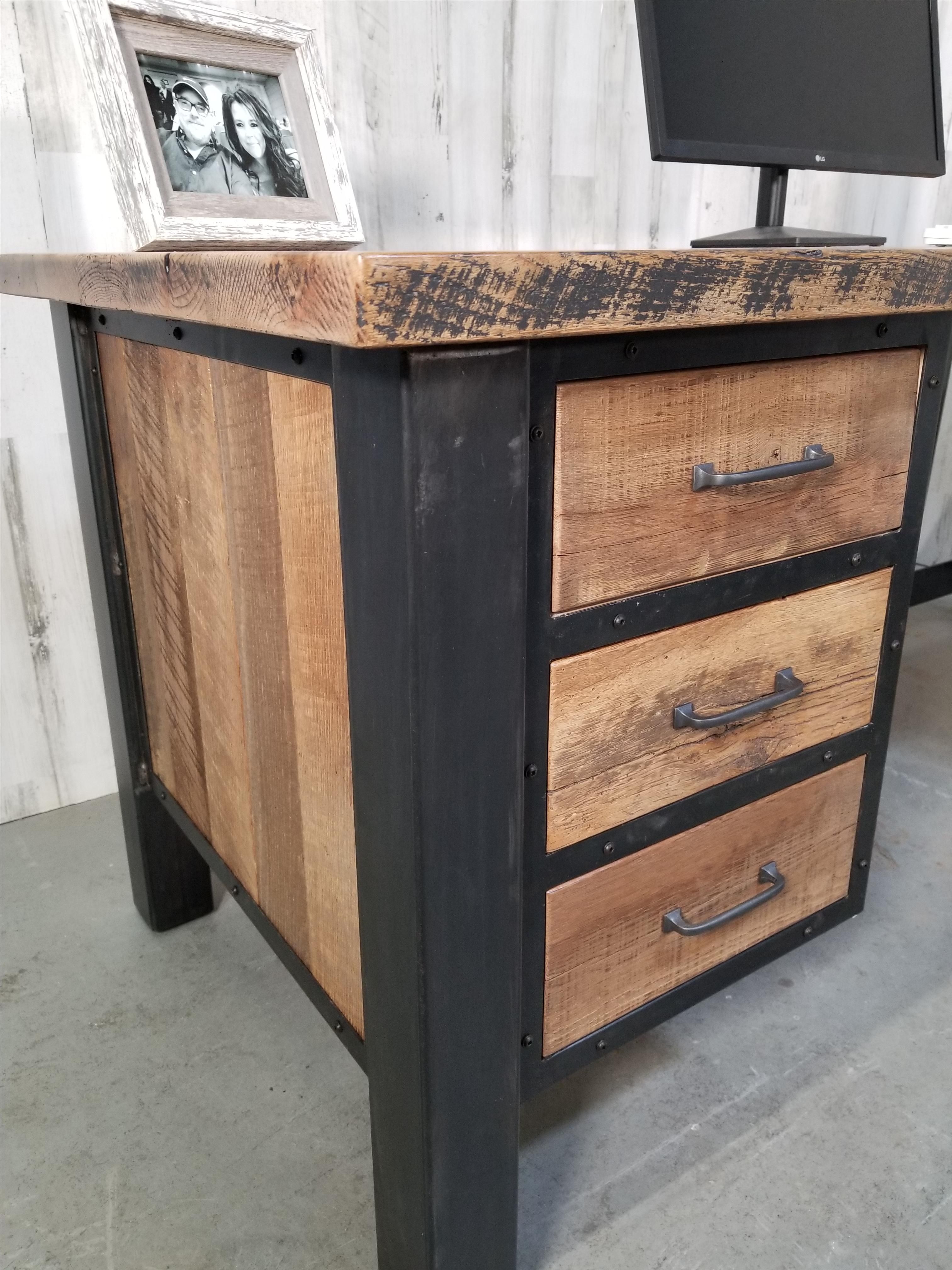 Buy Hand Made Reclaimed Barnwood Corner Desk, made to order from Deer ...