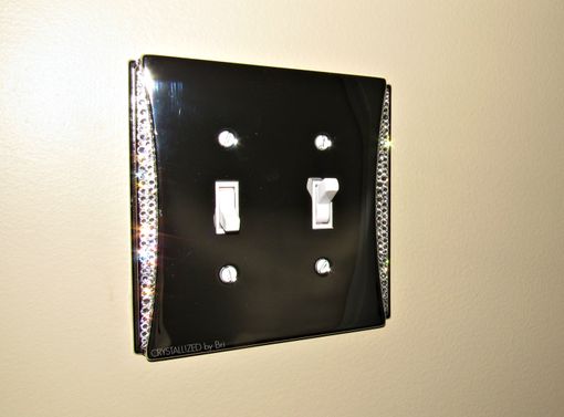 Custom Made Any Configuration Accent Crystallized Light Switch Plate Cover Chrome Genuine European Crystals