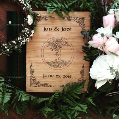 Custom Made Cloth And Bamboo Wedding Guest Book