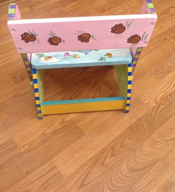Custom Made Custom Personalized Hand Painted Step Stool Chair