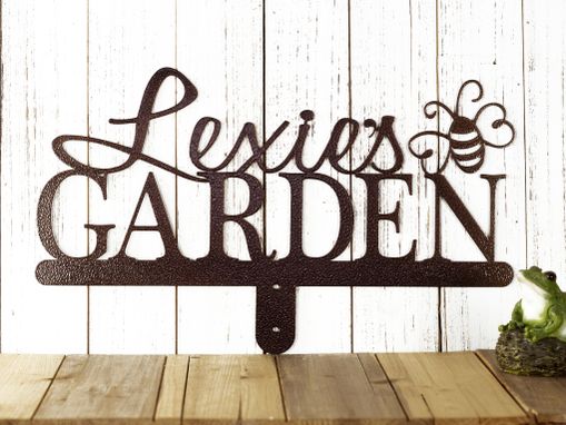 Custom Made Personalized Garden Metal Name Sign, Ladybug