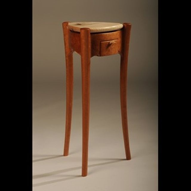 Mark W Wedekind Blackstone Design Anchorage Ak Sculpted Cherry And Curly Maple End Table By
