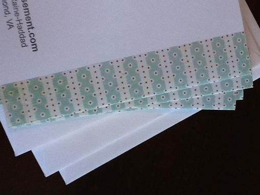 Custom Made Khaki With An Eggshell Blue Border Notecard Set