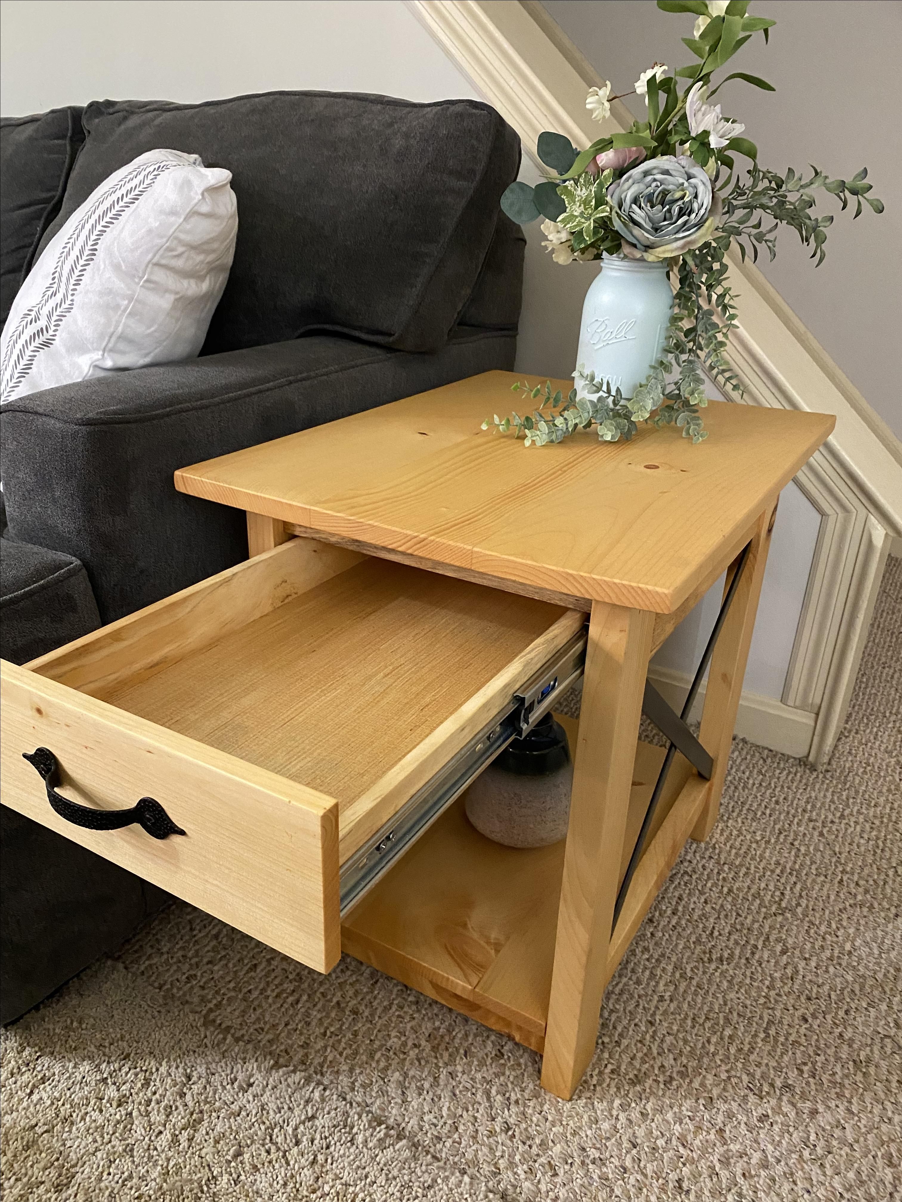 Custom Rustic Farmhouse End Table by JSB Design Woodcraft