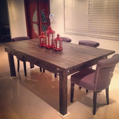 Custom Made Rustic Dining Table // Handmade // Solid Wood // Rustic Furniture // Matching Benches