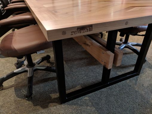 Custom Made Custom Chevron Conference Table From Reclaimed Wood