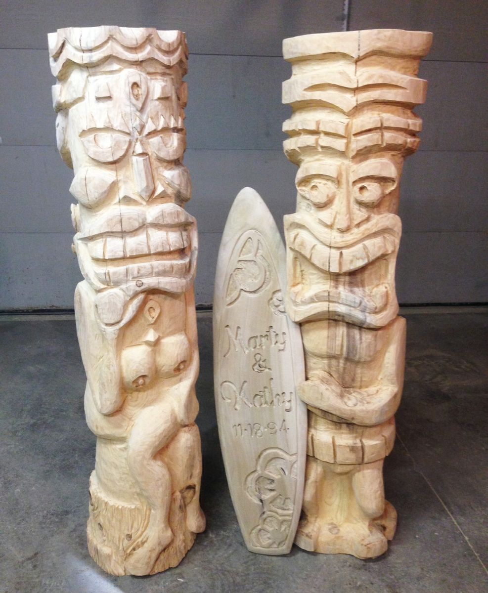 Hand Made Custom Male And Female Tikis By Belly Up Pub Hub