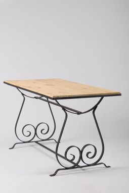 Custom Made Hand Forged Scroll Coffee Table, Cocktail Table