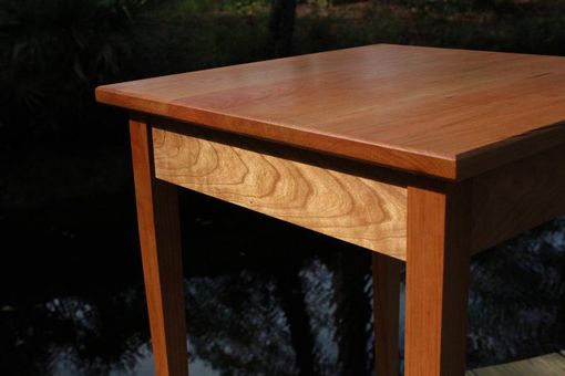 Custom Made Tapered Leg End Table In Cherry