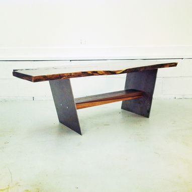 Custom Made Walnut Slab Table/Bench