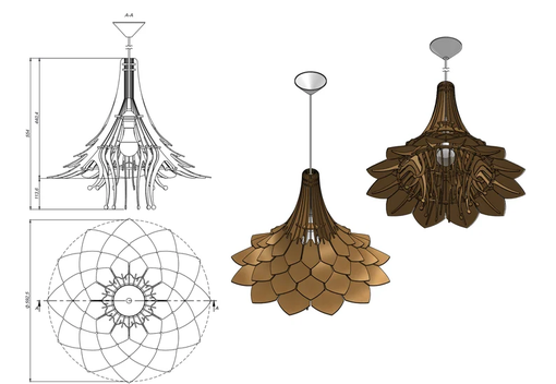 Custom Made Wooden Pendant Lamp Bouquet  Ceiling Lampshade  Dinning Table Lamp  Scandinavian Lamp