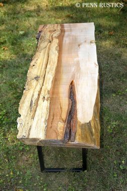 Custom Made Industrial Rustic Live Edge Bench