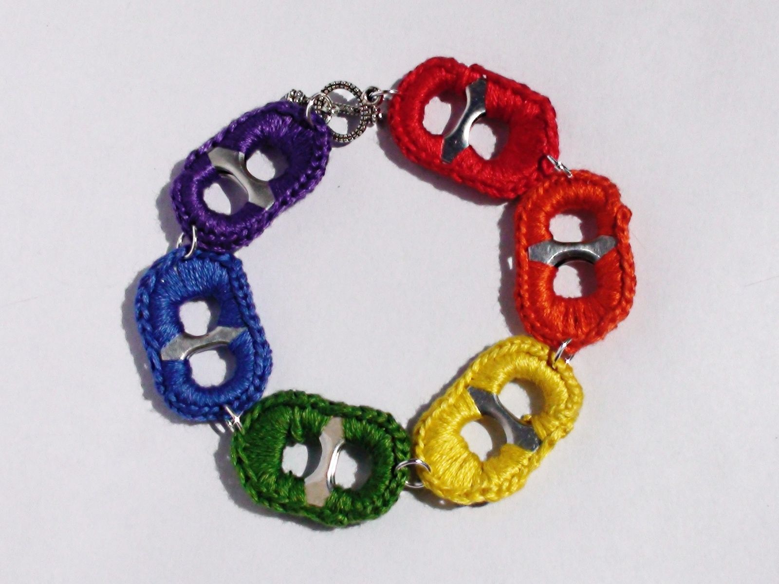 Custom Made Crocheted Pop Tab Bracelets by Desiree's Jewelry Beading