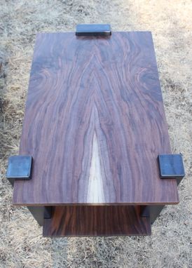 Custom Made Modern Walnut And Steel End Tables Or Nightstands