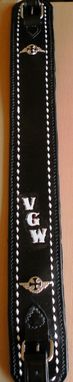 Custom Made Ric's Leather Guitar Strap With Buckstitching And Conchos