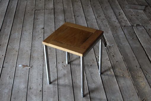 Custom Made Chestnut And Steel Side Table - Free Shipping