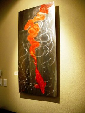 Custom Made Koi Fish On Metal 3d Painting, Oil Painting On Stainless Steel