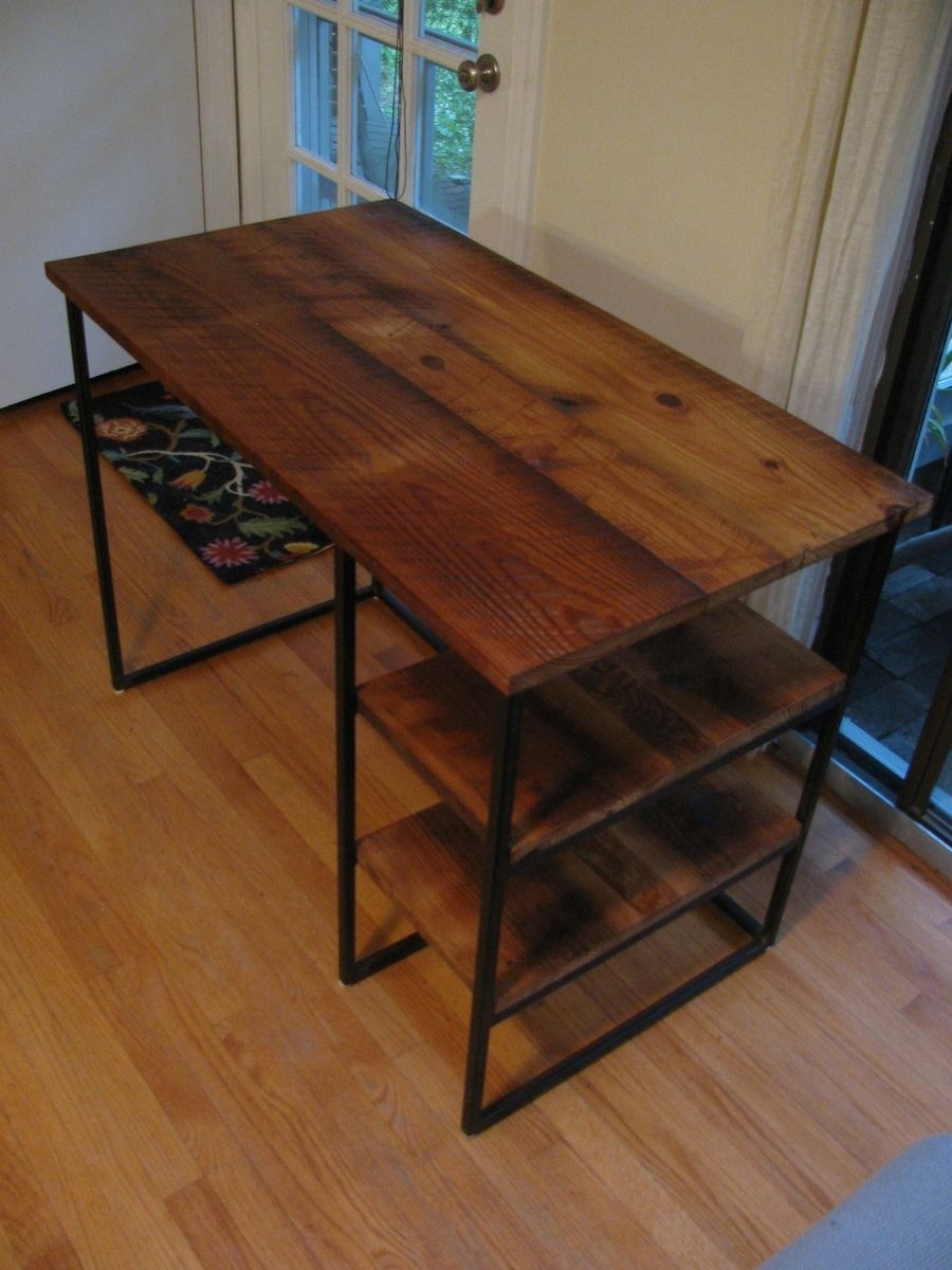 Buy Hand Made Reclaimed Pine Desk, made to order from Five Fork Studio