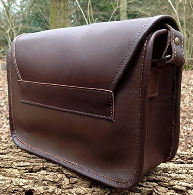 Custom Made Hand Made Real Leather Cartridge Bag Satchel Shooting With Strap Brown Leather