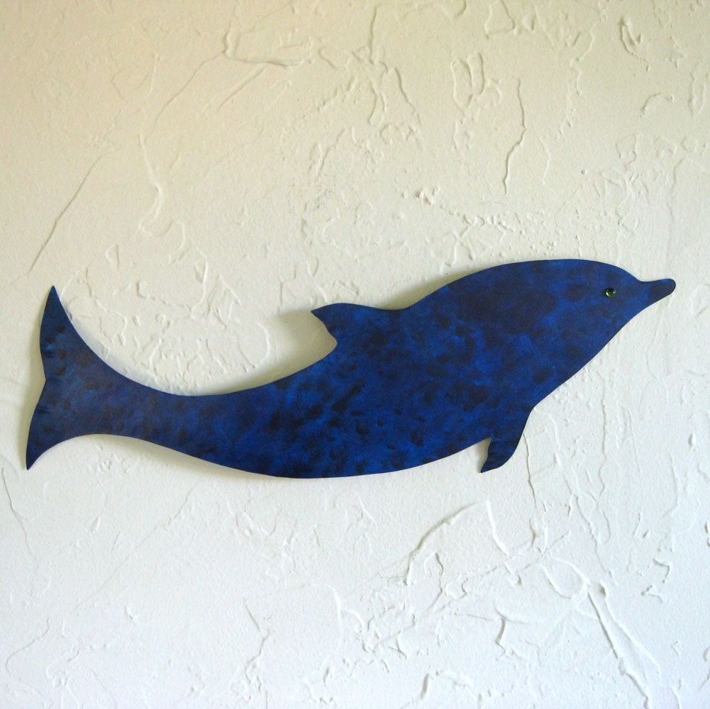 Hand Made Handmade Upcycled Metal Dolphin Wall Art Sculpture by