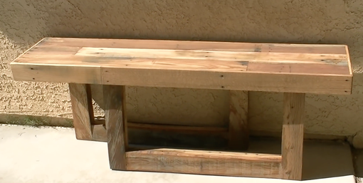 Custom Made Pallet Wood Patio Bench