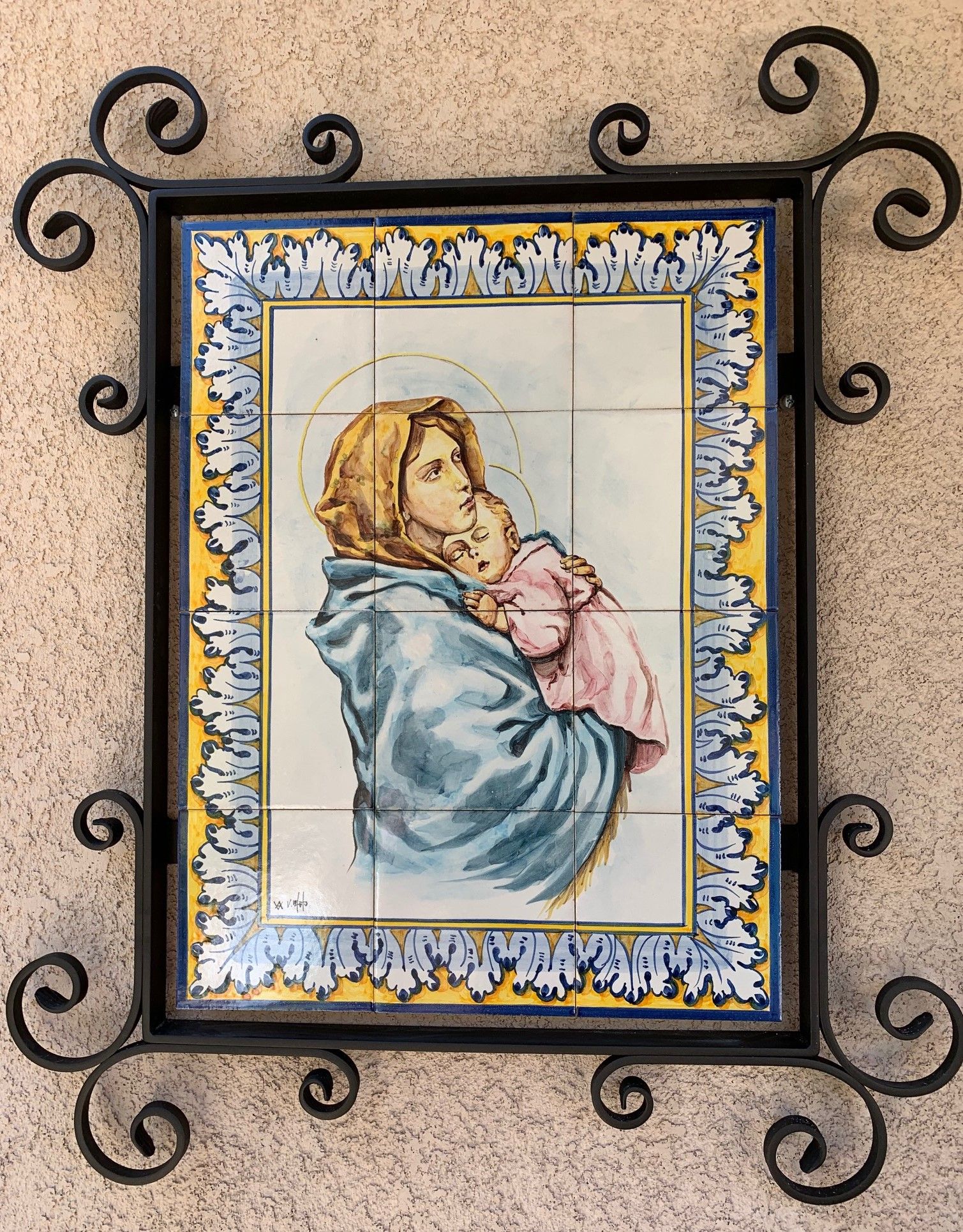 Custom Wrought Iron Picture Frame Mirror, Tile, Photo