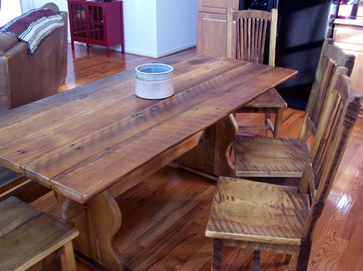 Custom Made Bavarian Style Reclaimed Barnwood Trestle Table