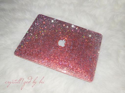 Custom Made 12" Mac Crystallized Laptop Case Macbook Apple Tech Bling Genuine European Crystals Bedazzled