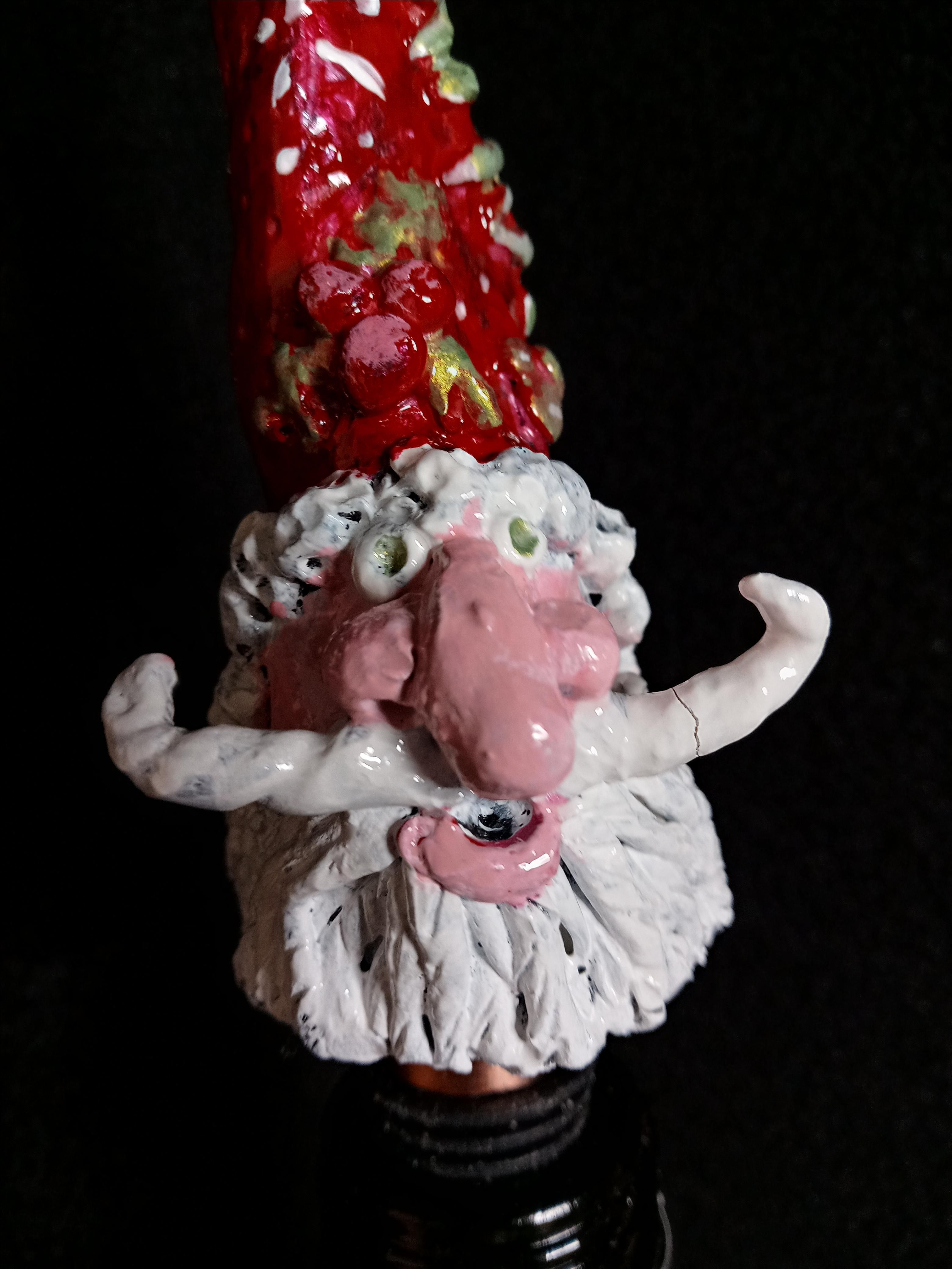 Buy Hand Made Gnomie Hand Sculpted Painted OneOfAKind Gnome Wine Bottle Stopper, made to