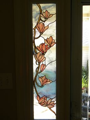 Hand Made Stained Gl Sidelight Of Magnolia Blossoms By Robert P Stained Gl Sidelight Of Magnolia Blossoms