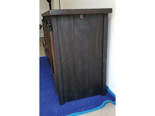 Custom Made 60" Rustic Wine Bar Or Tv Cabinet W/Sliding Barn Doors