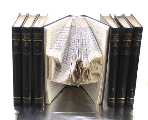 Custom Made Book Origami -- Personalized Initials Folded Book Art -- Custom Made Book Origami Your Initials