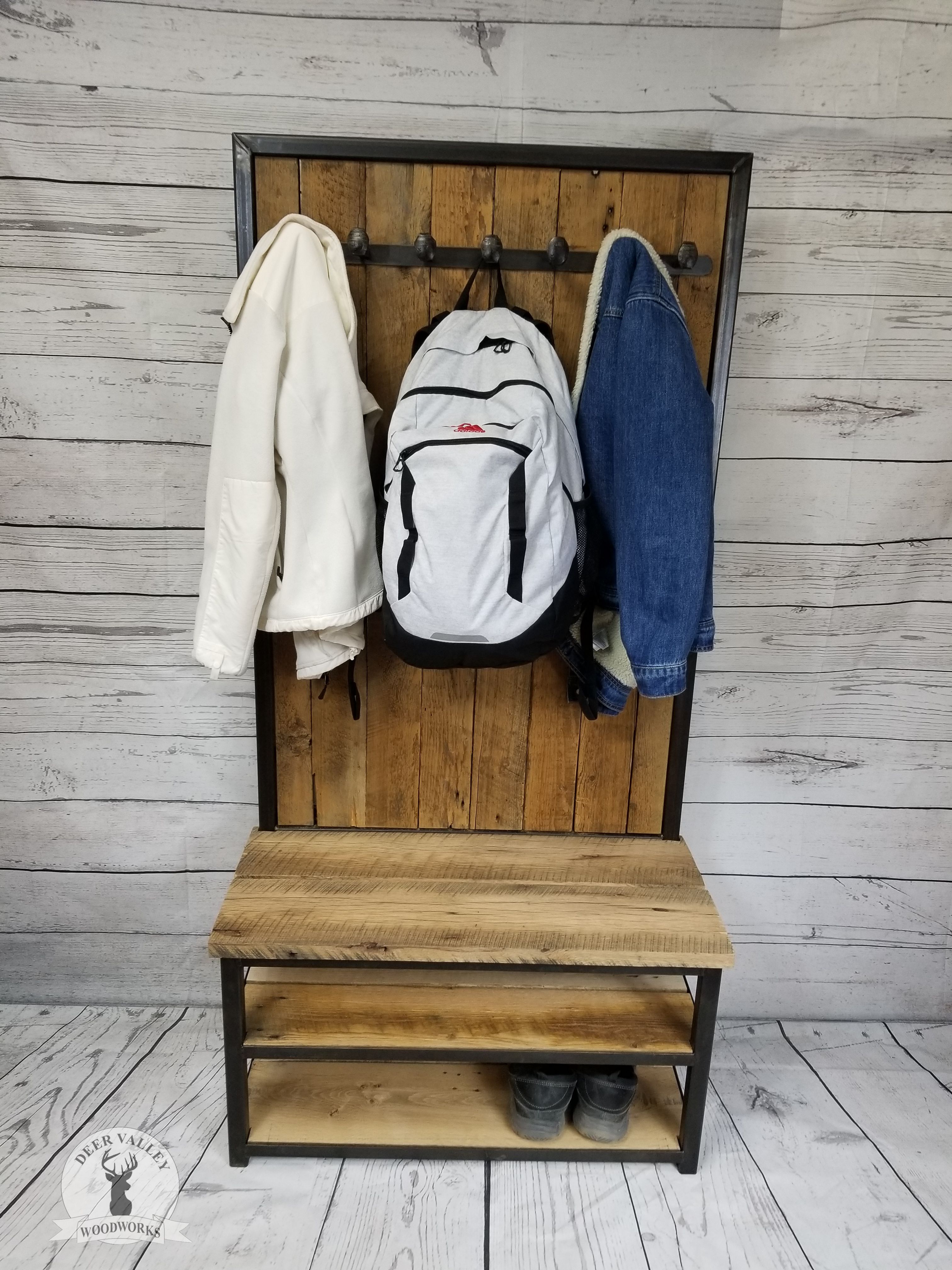 Buy Custom Made Reclaimed Barnwood Hall Tree, Reclaimed Wood Hall Tree