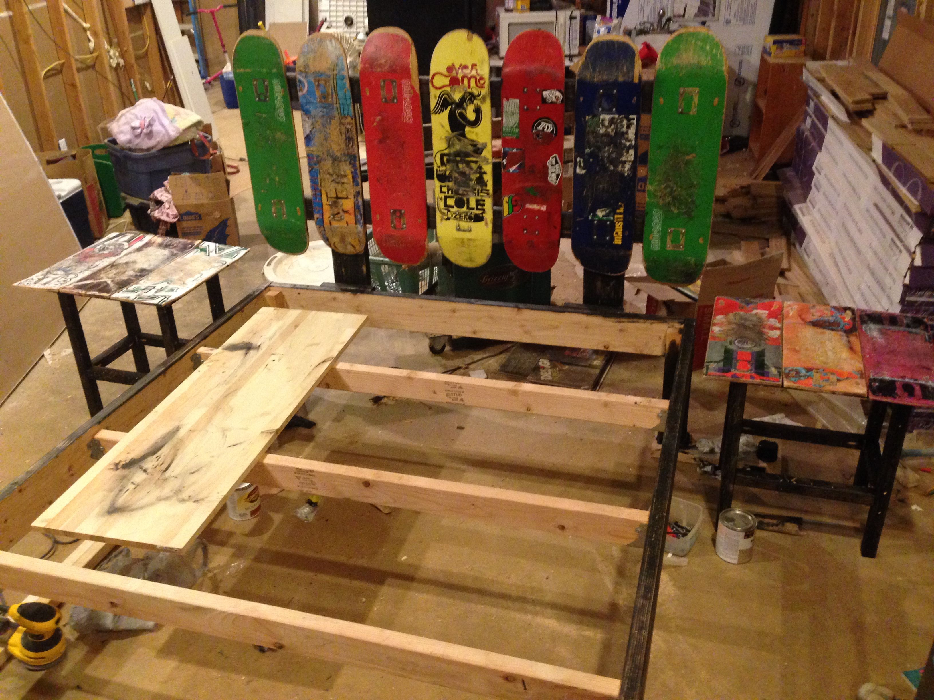 A Custom Upcycled Skateboard Headboard And Queen Bed Frame Made A Custom Upcycled Skateboard Headboard And Queen Bed Frame Made To Order From Sturgeon Industries Woodworks Custommade Com