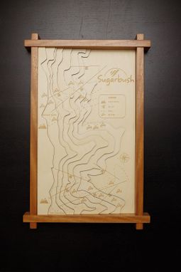 Custom Made Custom 3d Engraved Wood Contour Map