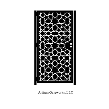 Custom Made Andalusian Art Gate - Decorative Mosaic - Moroccan Steel Gate - Custom Art Panel - Islamic Geometry