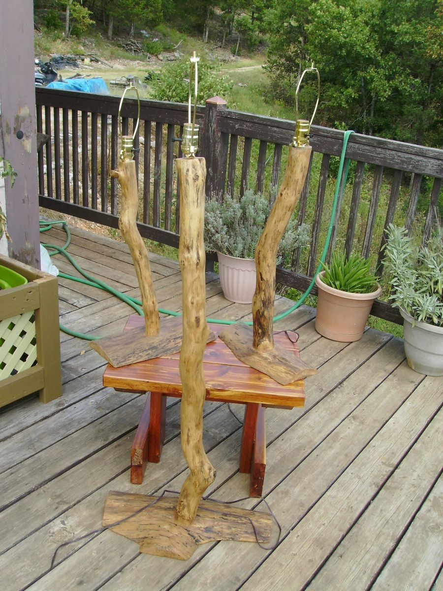 Handmade Rustic Log Lamps by Ozark Wood Creations | CustomMade.com