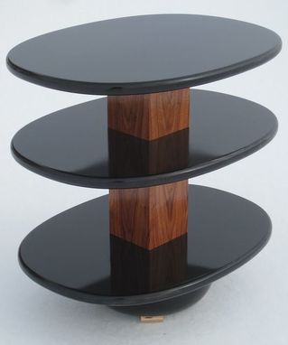 Custom Made Black & Monkeywood End Table