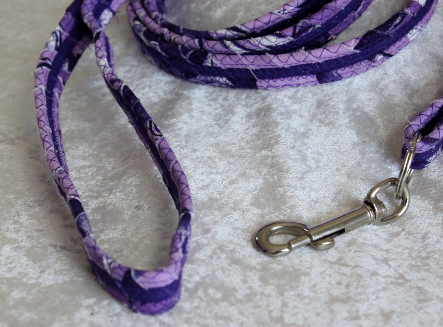 Custom Made Dog Leash. Fabric Wrapped Clothesline. Medium To Large