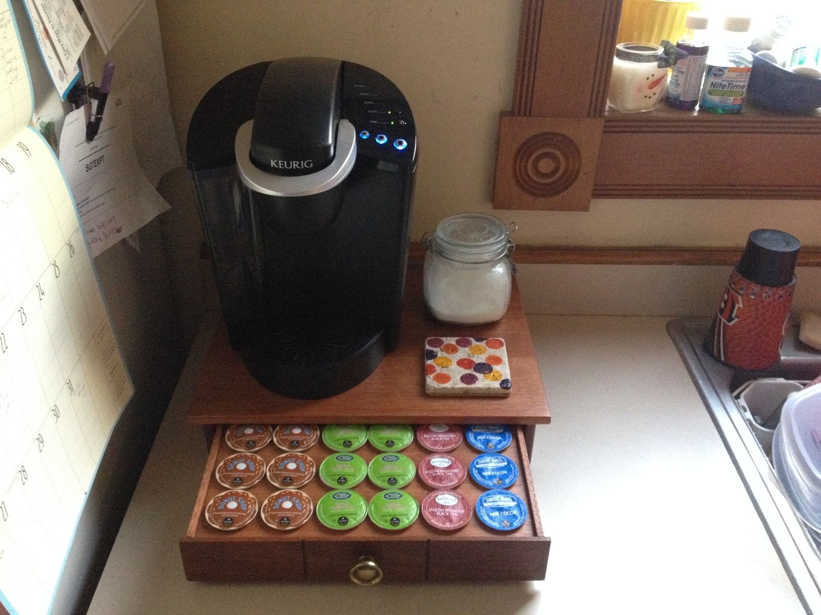Hand Made Coffee Maker Stand With Keurig KCup Drawer by Kelly Burns