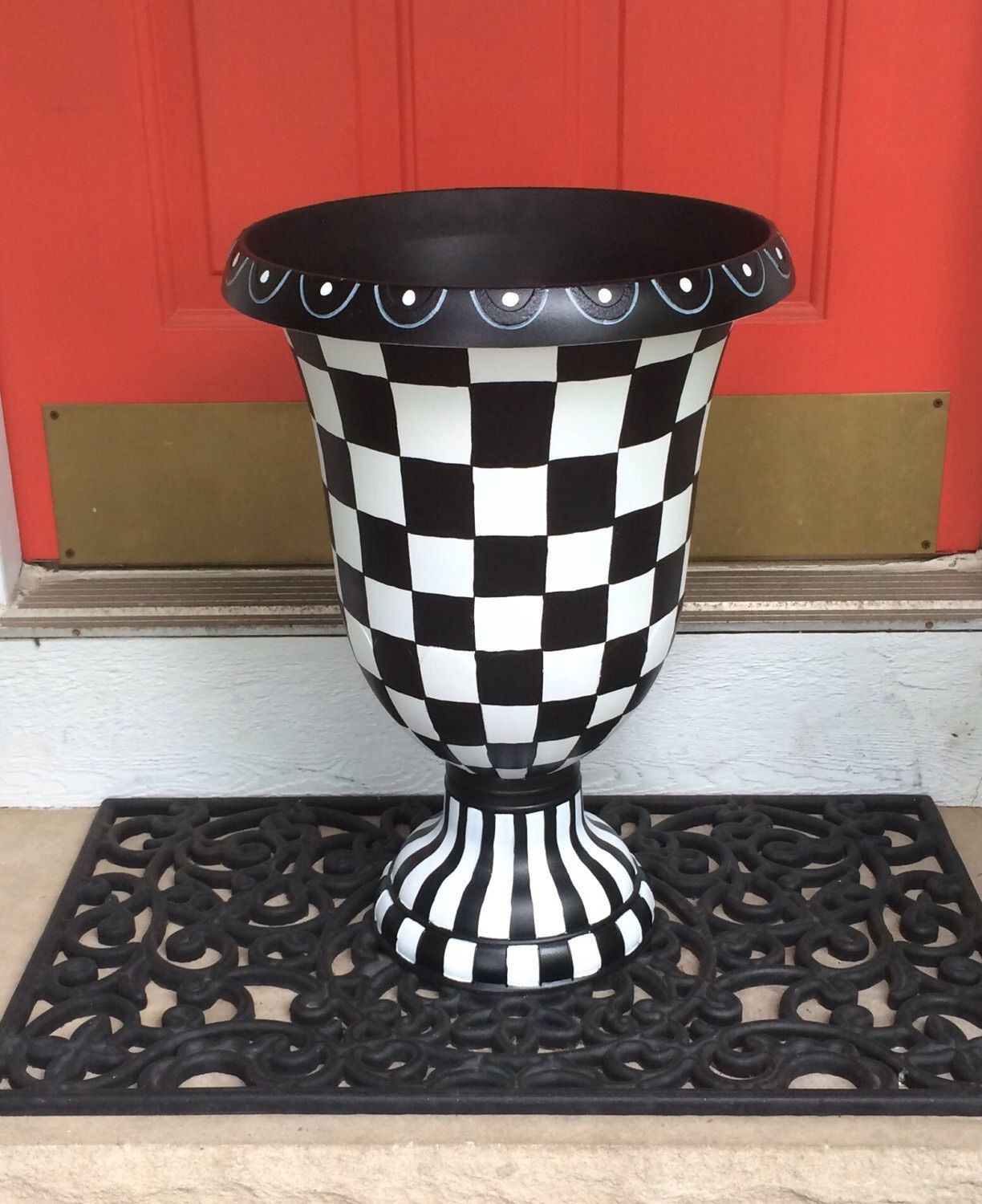 Buy Hand Made Painted Urn Planter // Whimsical Painted Planter Urn