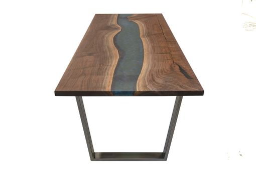 Custom Made Walnut And Resin River Table / Dining Table / Conference Table