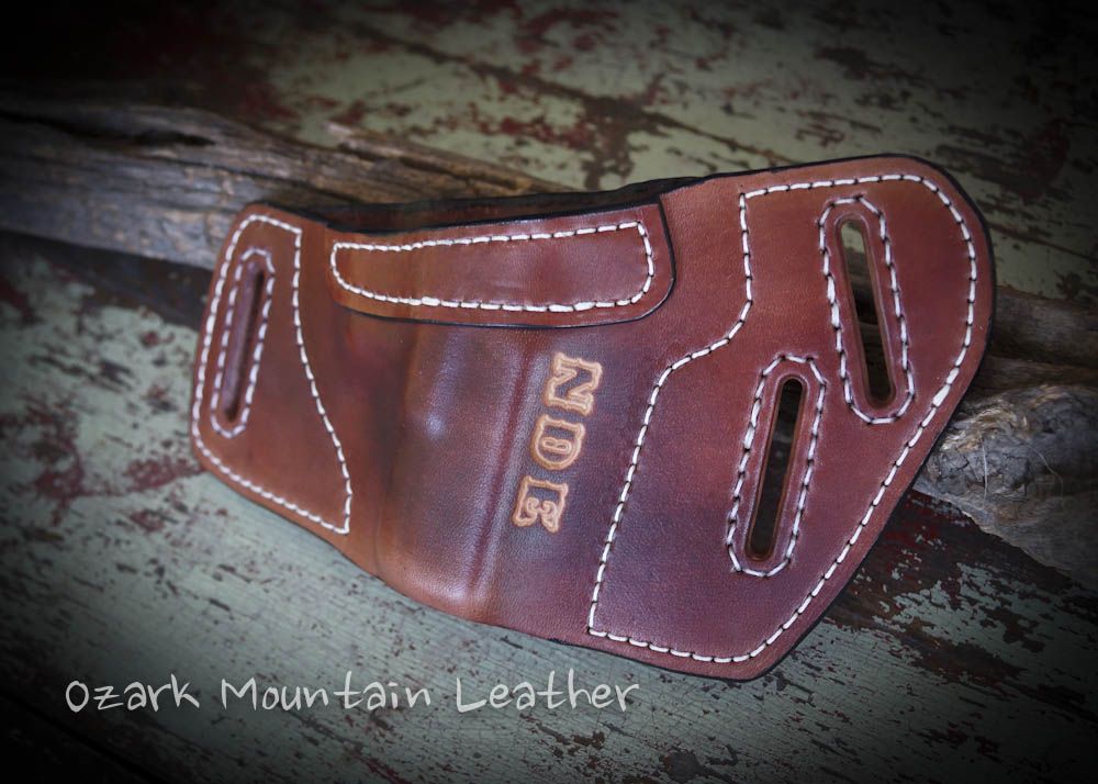 Hand Made Custom Gun Holster With Initials by Ozark Mountain Leather